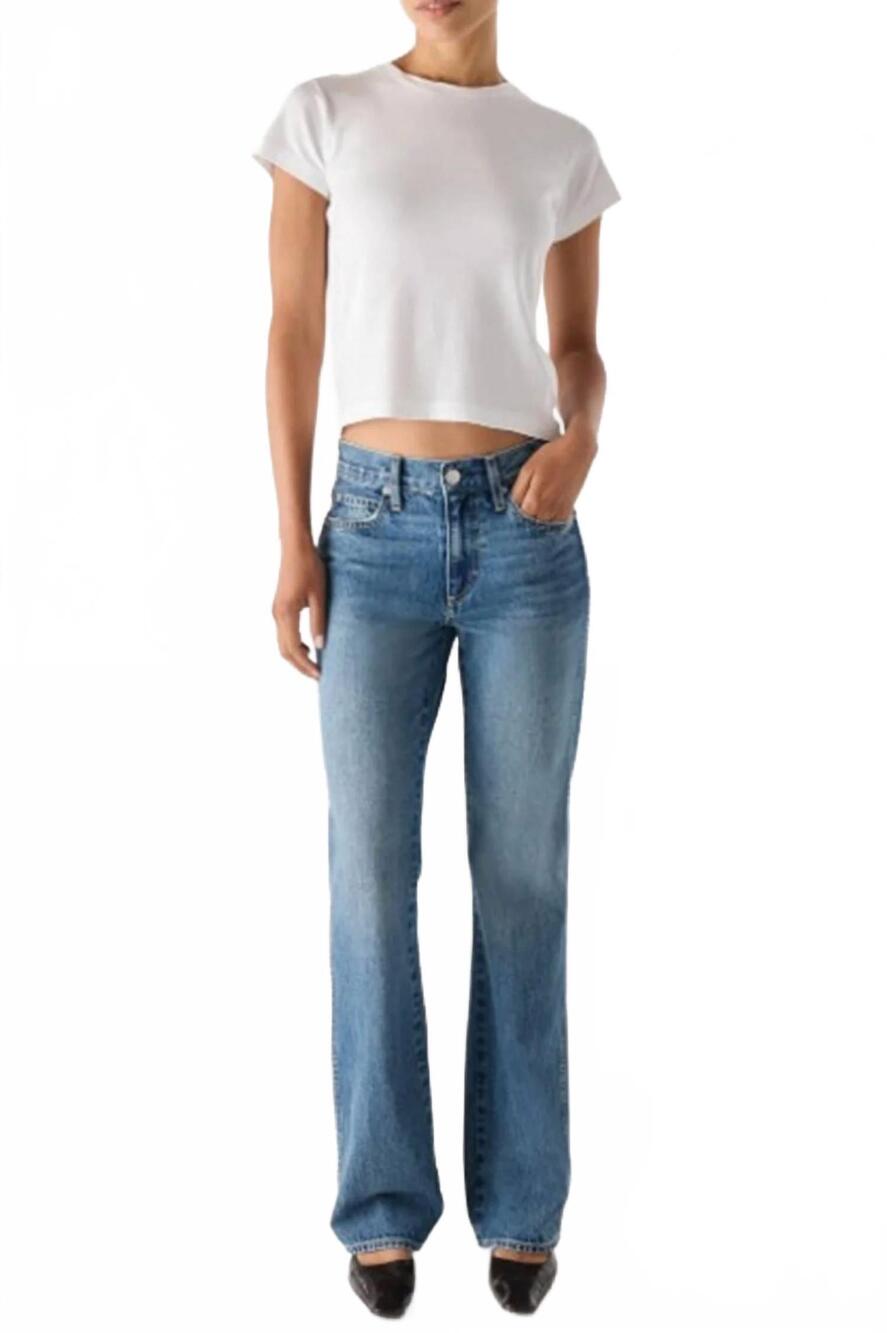 NEW AMO DENIM marcenia mid rise slouchy bootcut jean in murmur